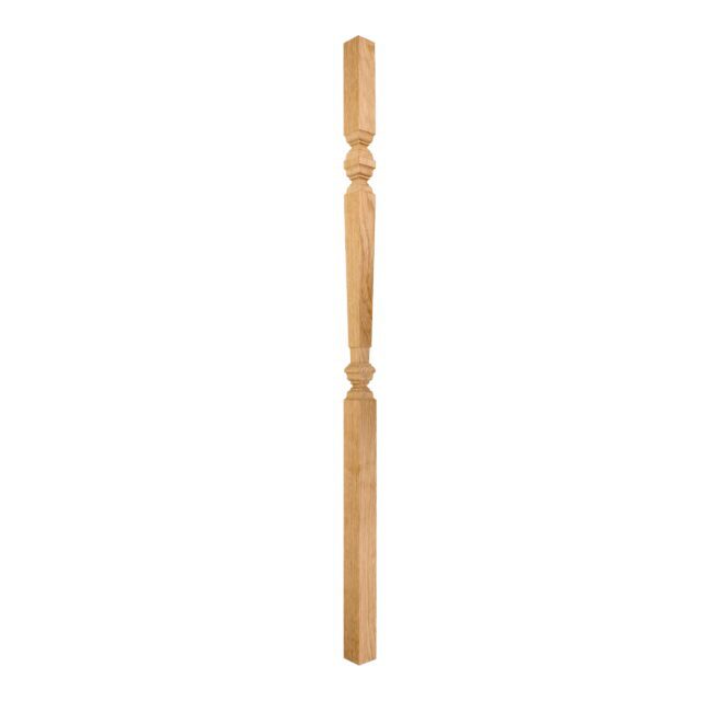 AW Oak-Square Turned Georgian-41mm x 1100 - Wooden staircase spindle.