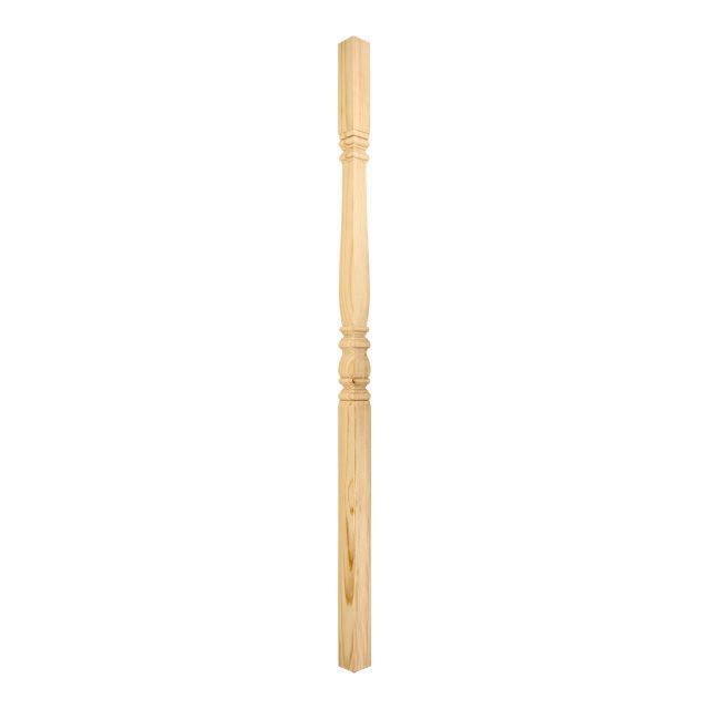 Pine-Square Turned Colonial No 2-41mm x 1100 - Wooden staircase spindle.