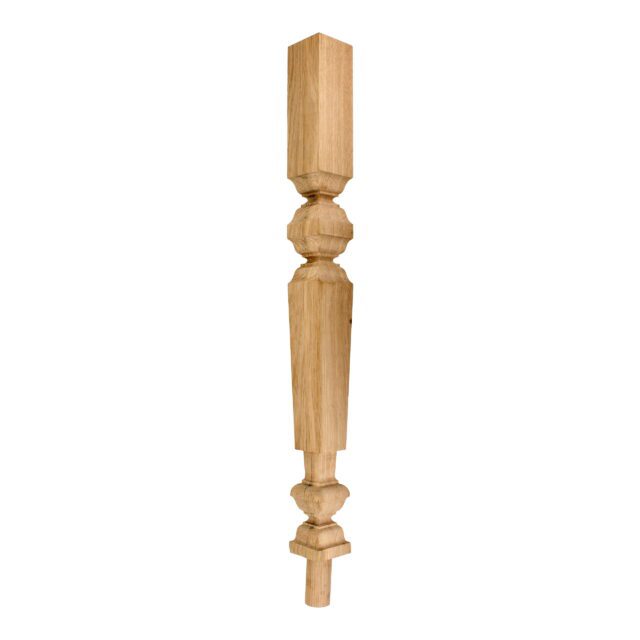 70mm-A/W Oak-Square Turned Georgian-No Cap