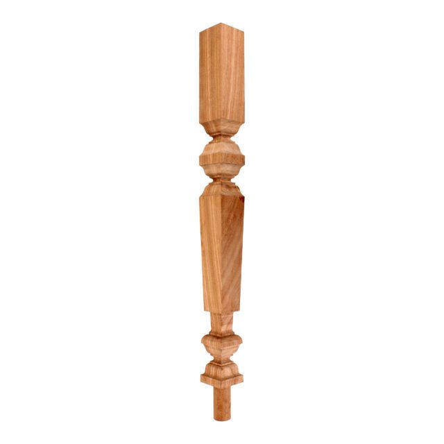 70mm-Mahogany-Square Turned Georgian-No Cap