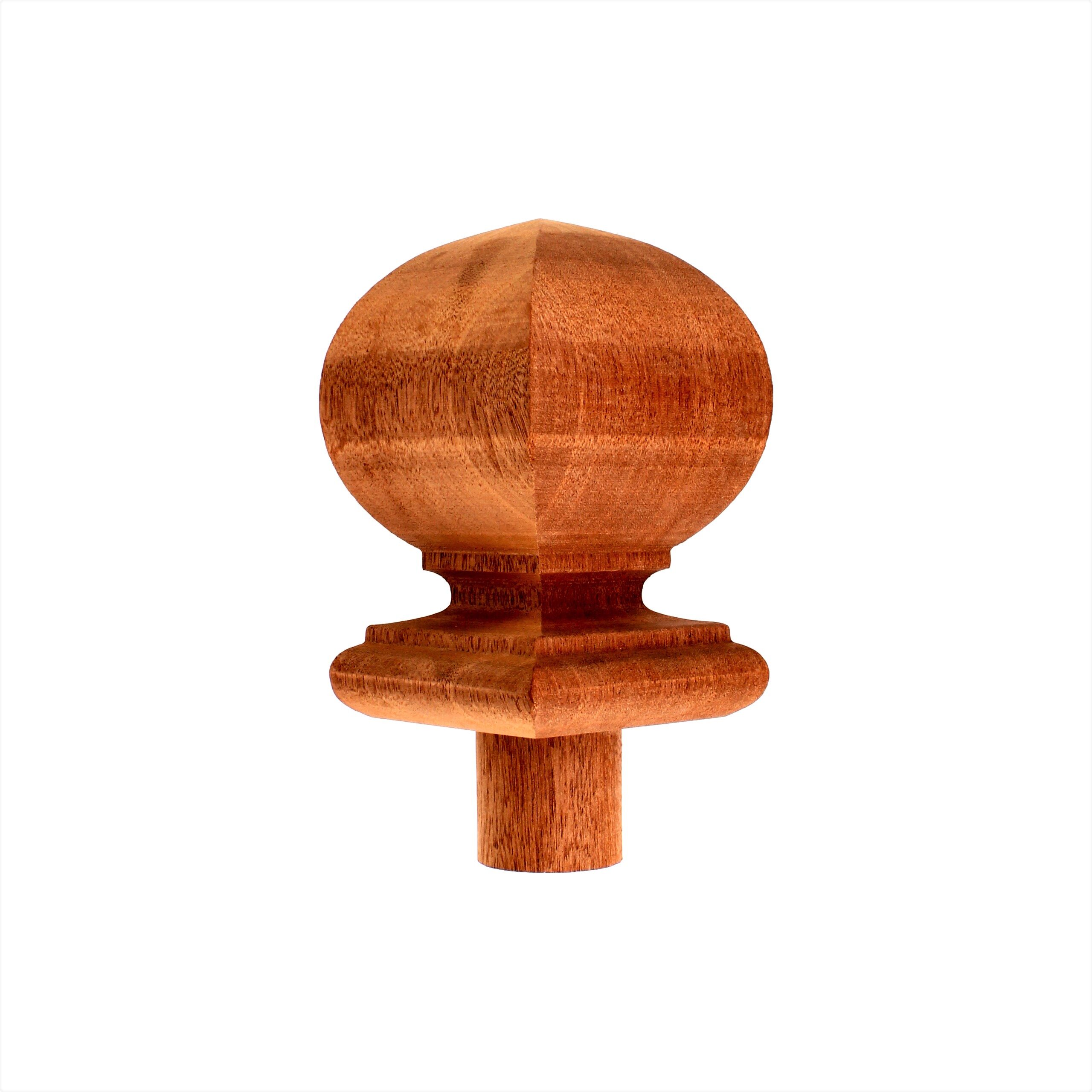 90mm-Mahogany-Square Turned Ball-NC186