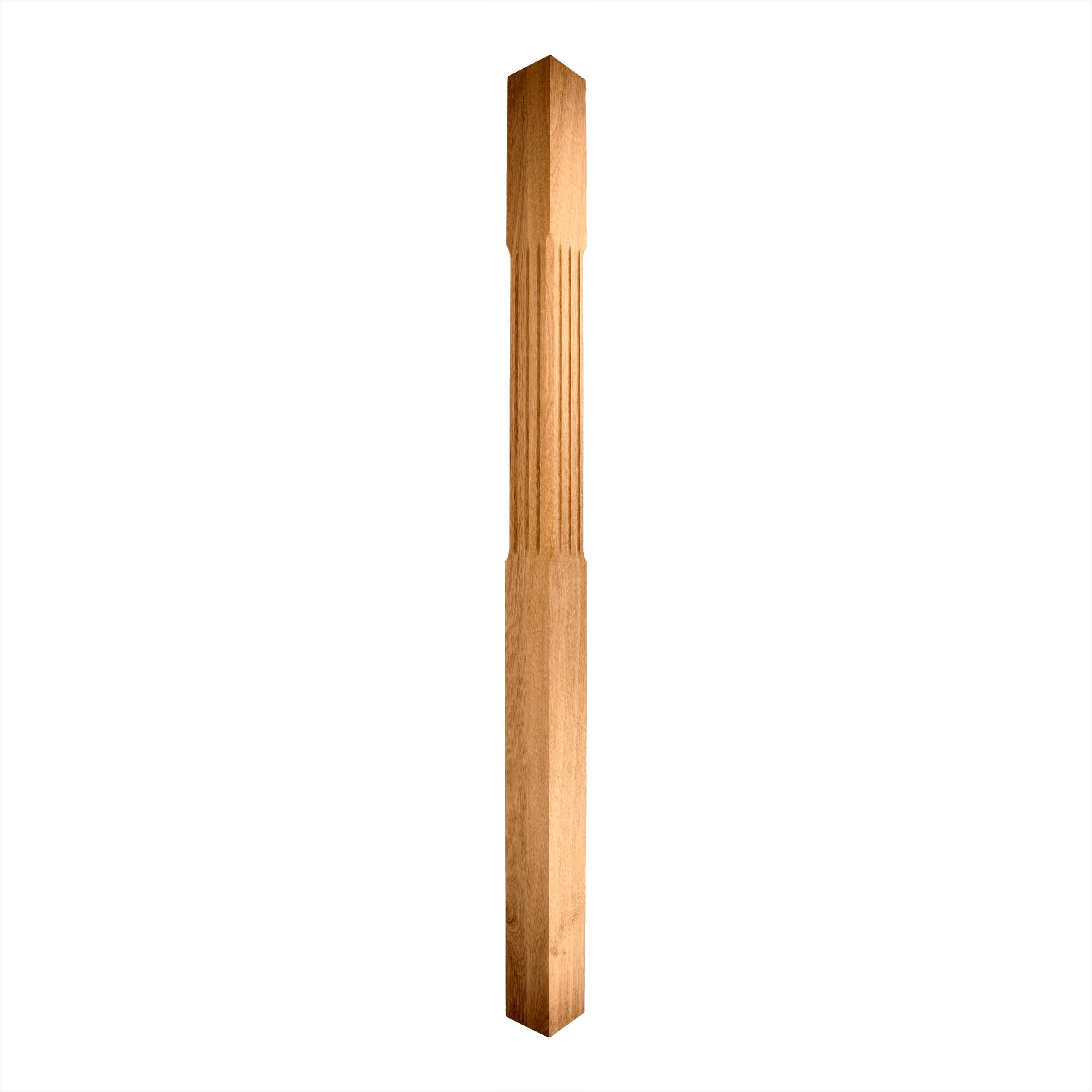 90mm-AW Oak-Square Chamfered & Fluted-N