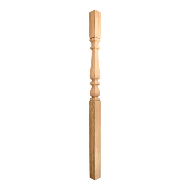 70mm-A/W Oak-Square Turned Colonial-No Cap-Full
