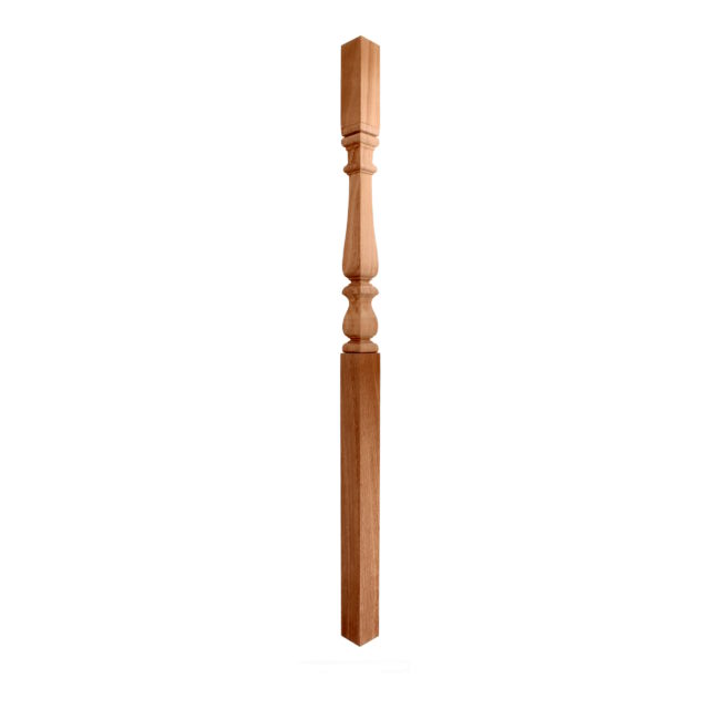 70mm-Mahogany-Square Turned Colonial-No Cap-Half