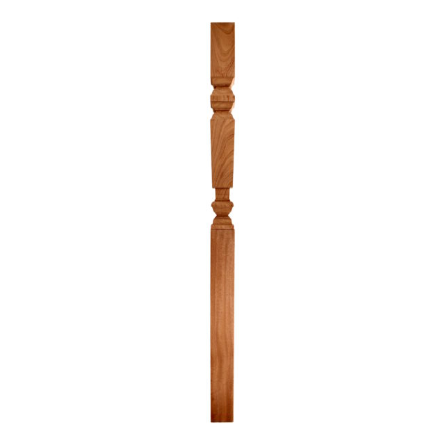 90mm-Mahogany-Square Turned Georgian-No Cap-Half