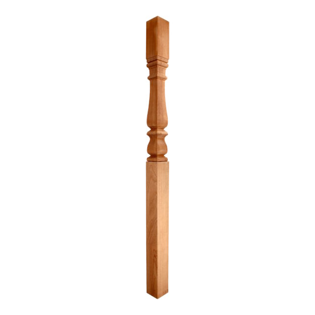 90mm-Mahogany-Square Turned Colonial-No Cap-Half