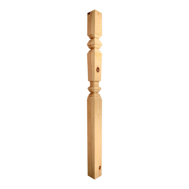 94mm Pine Square Turned Georgian No Cap Full