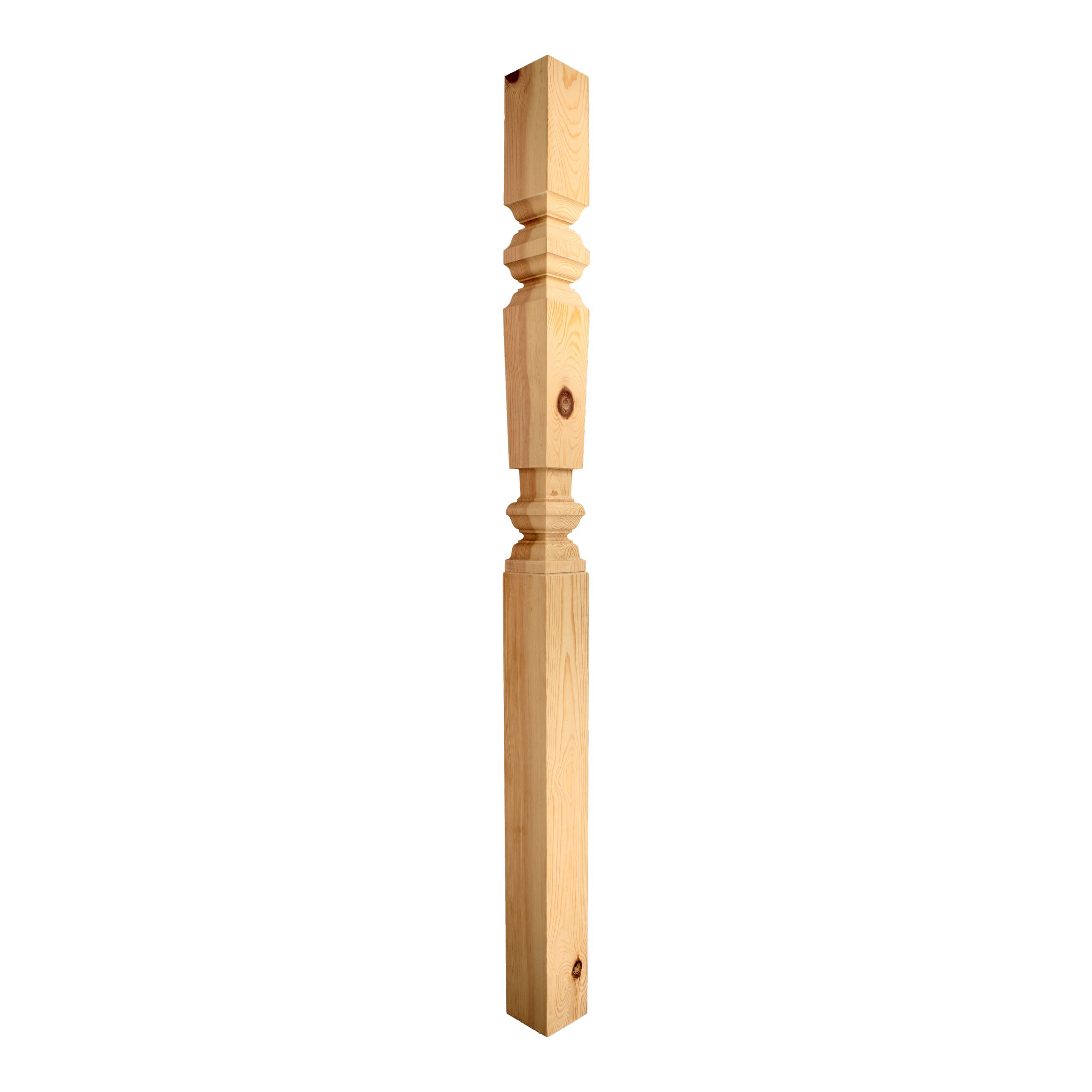 94mm-Pine-Square Turned Georgian-No Cap-Full-N015f 94mm Pine Square Turned Georgian No Cap Full