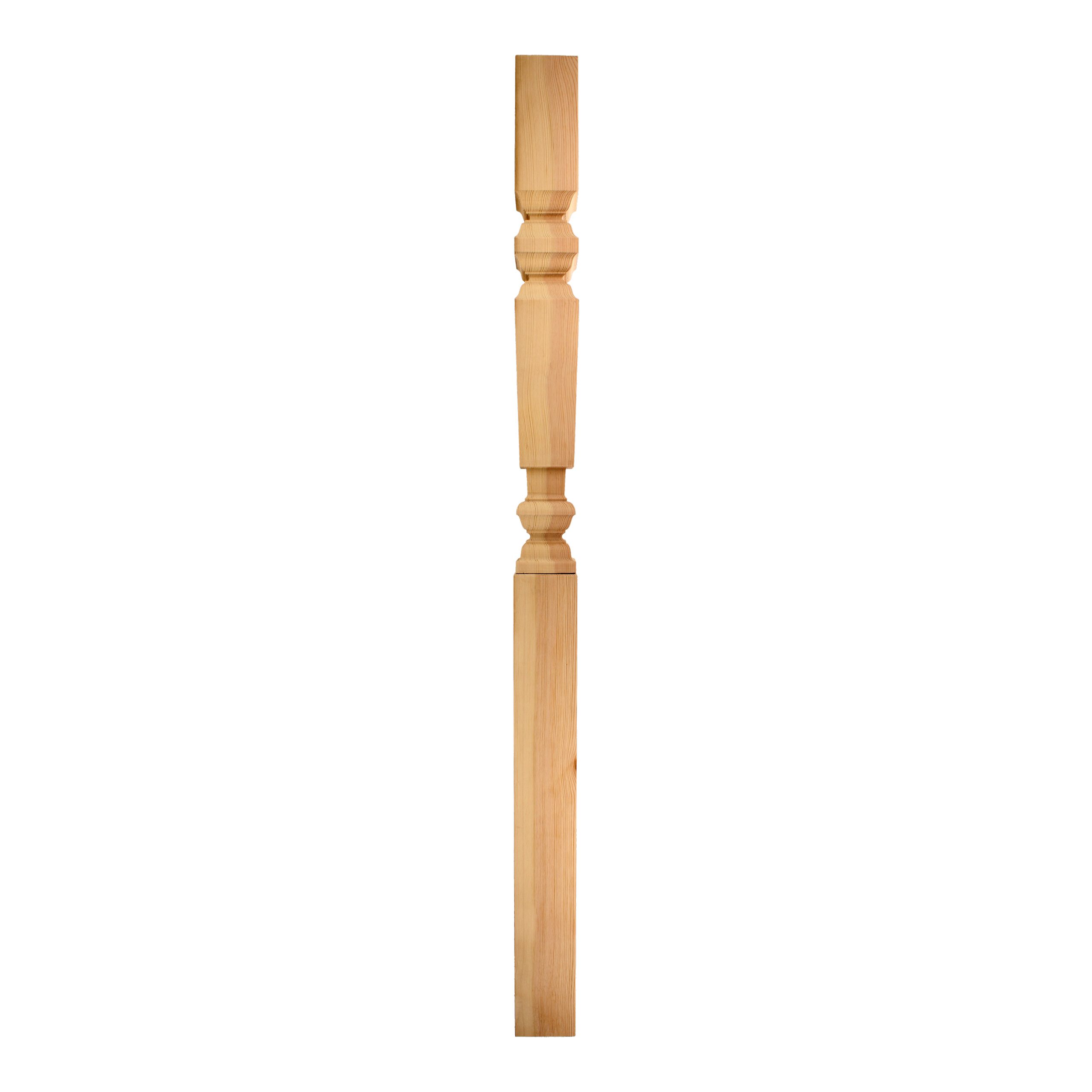 94mm-Pine-Square Turned Georgian-No Cap-Half-N015h 94mm Pine Square Turned Georgian No Cap Half