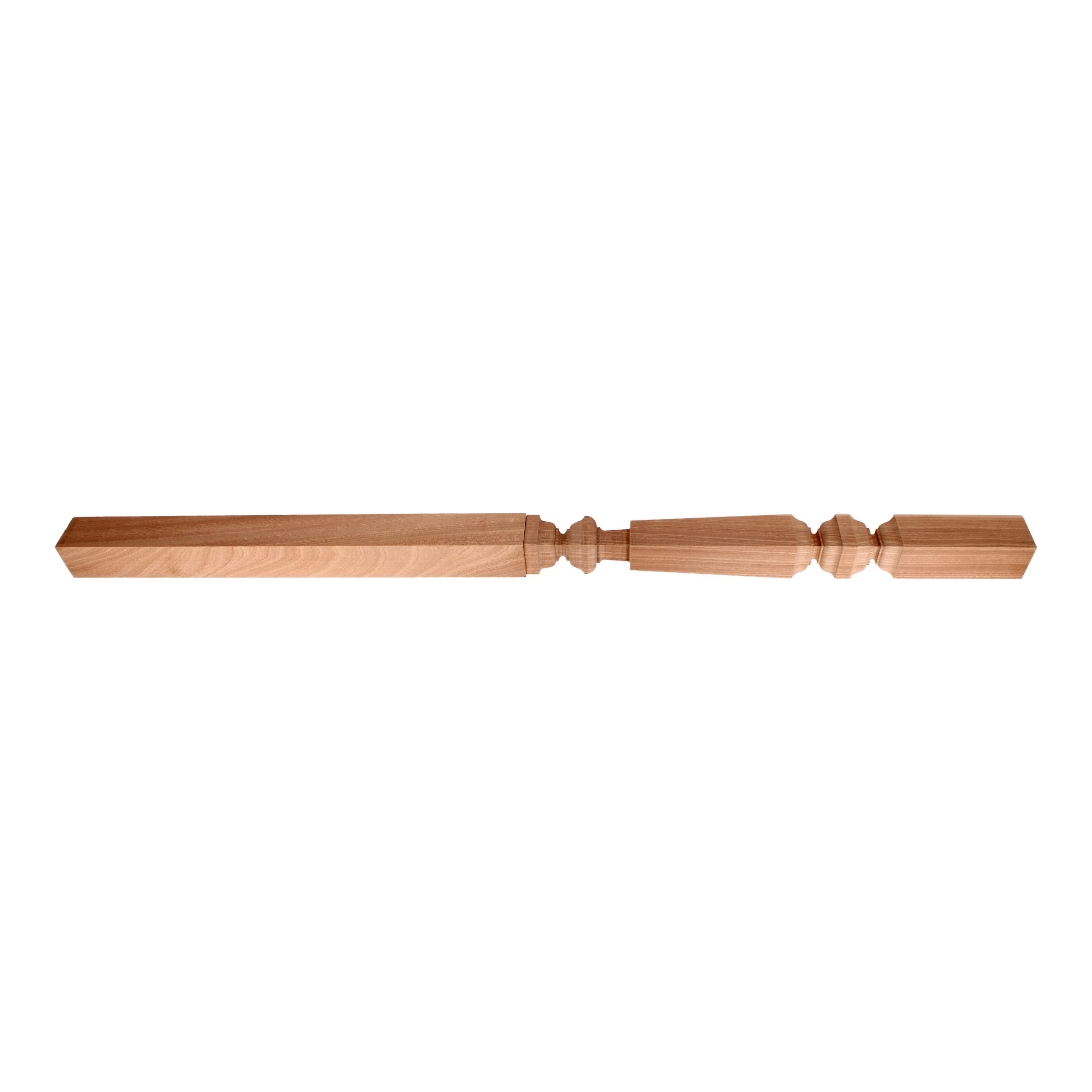 70mm-Mahogany-Square Turned Georgian-No Cap-Full-N664f