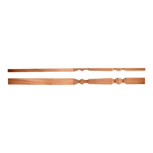 70mm-Mahogany-Square Turned Georgian-No Cap-Half