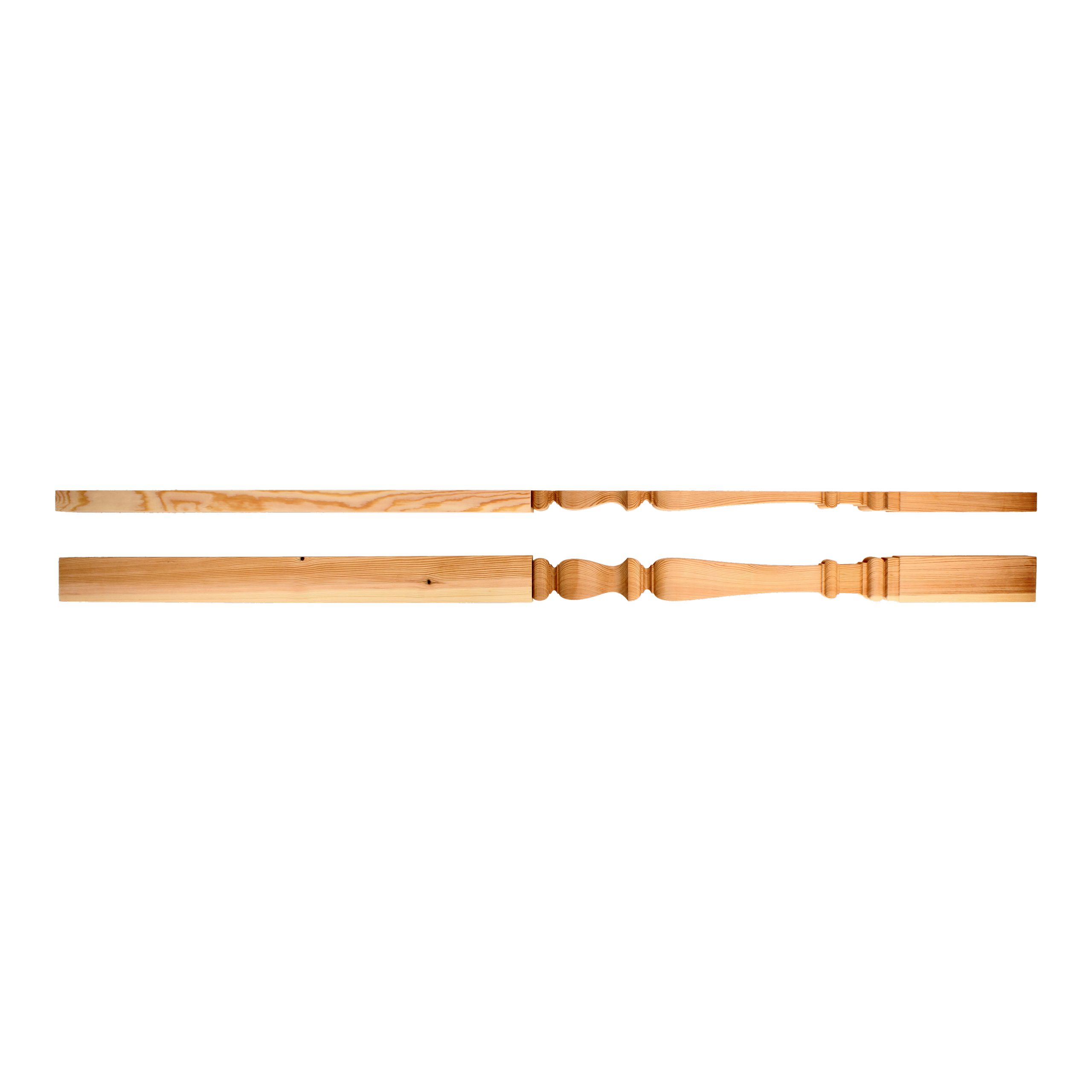 70mm-Pine-Square Turned Colonial-No Cap-Half-N656h. 70mm-Pine-Square Turned Colonial-No Cap-Half