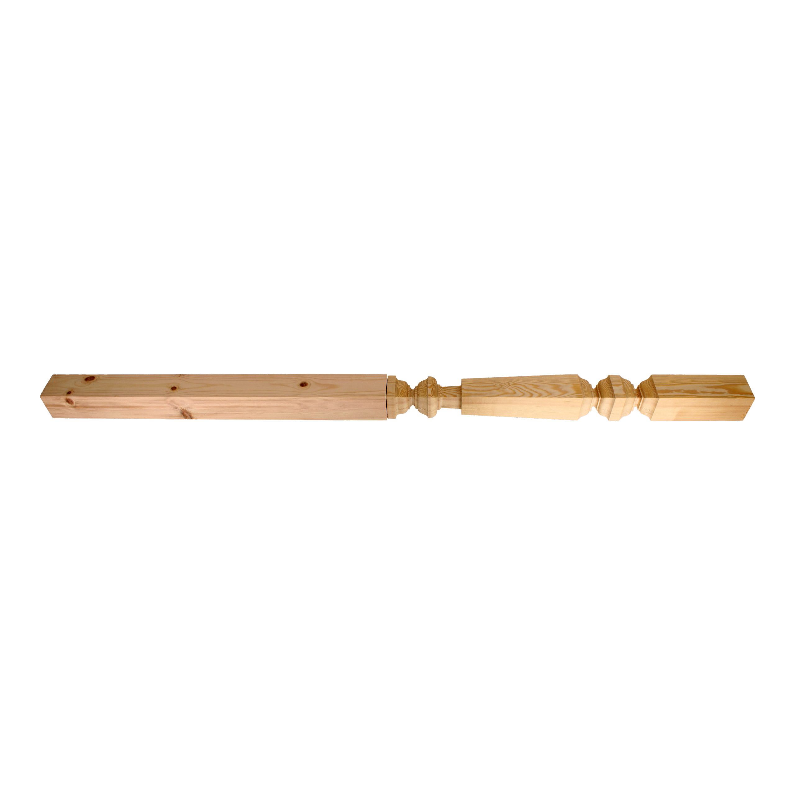 70mm-Pine-Square Turned Georgian-No Cap-Full-N665f 70mm Pine Square Turned Georgian