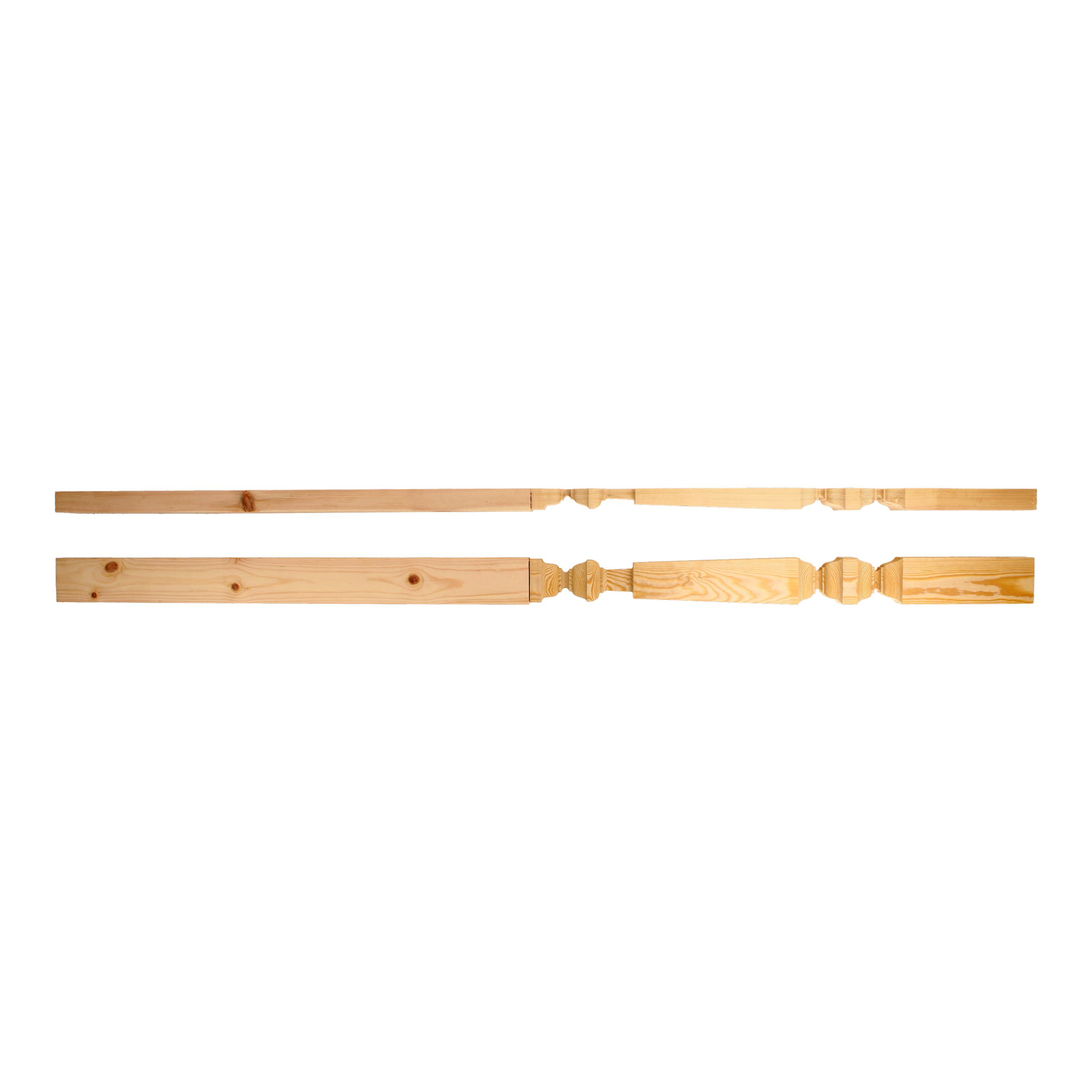 70mm-Pine-Square Turned Georgian-No Cap-Half-N665h. 70mm Pine Square Turned Georgian No Cap Half