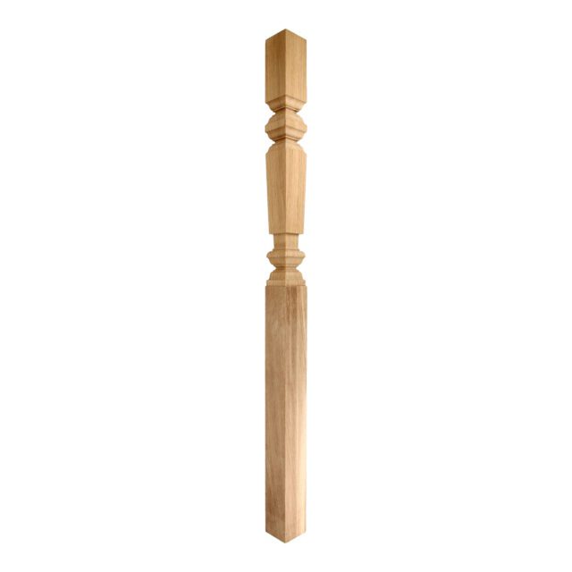 90mm-American White Oak-Square Turned Georgian-No Cap-Full(1)