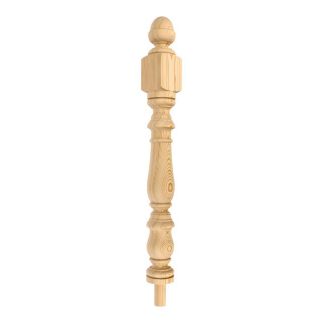 Warwick Road London-N112TA - Matching wooden newel post for staircase.