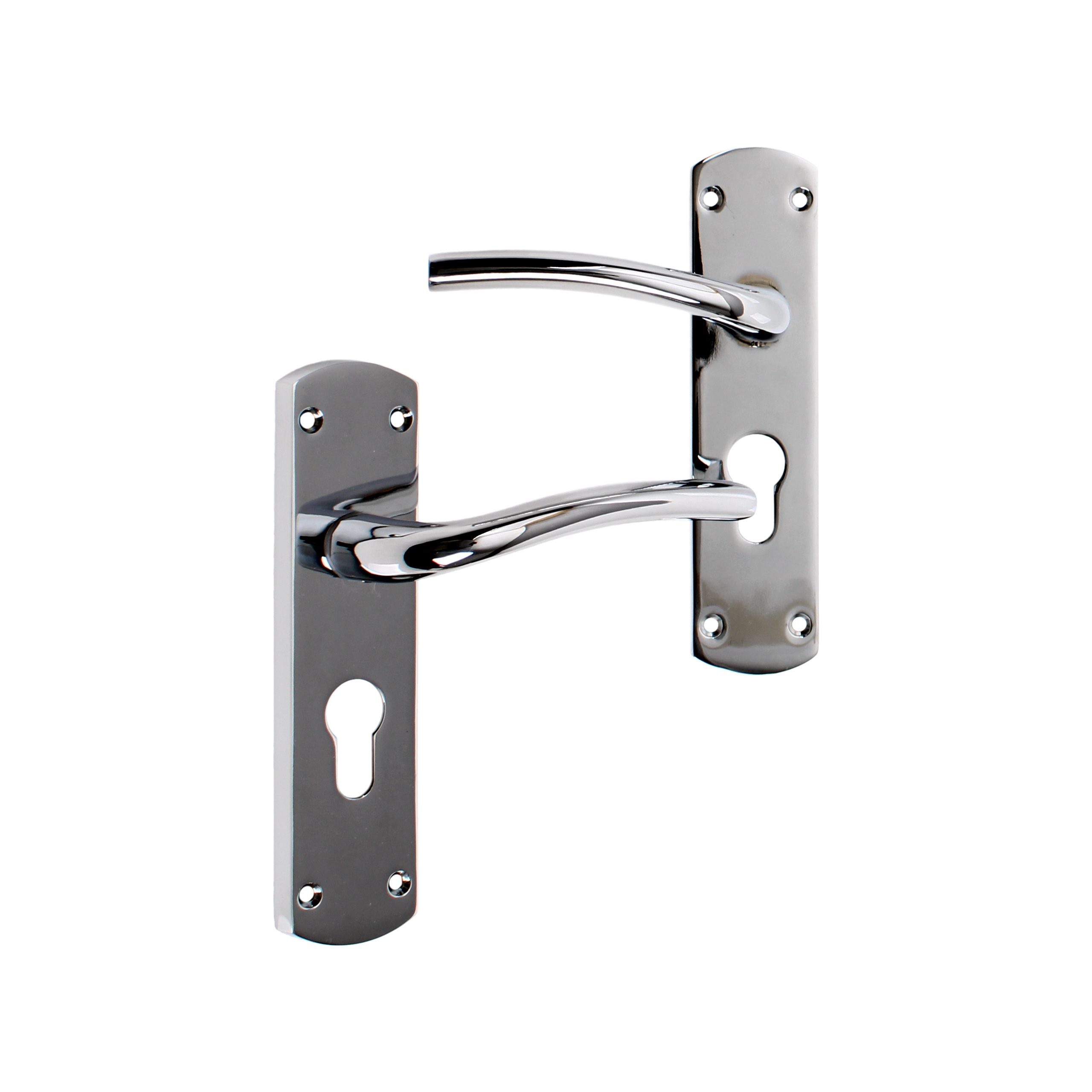 Smith & Locke Corfe "Fire Rated" Euro Lock Door Handles Pair Polished Chrome Smith & Locke Corfe "Fire Rated" Euro Lock Door Handles Pair Polished Chrome