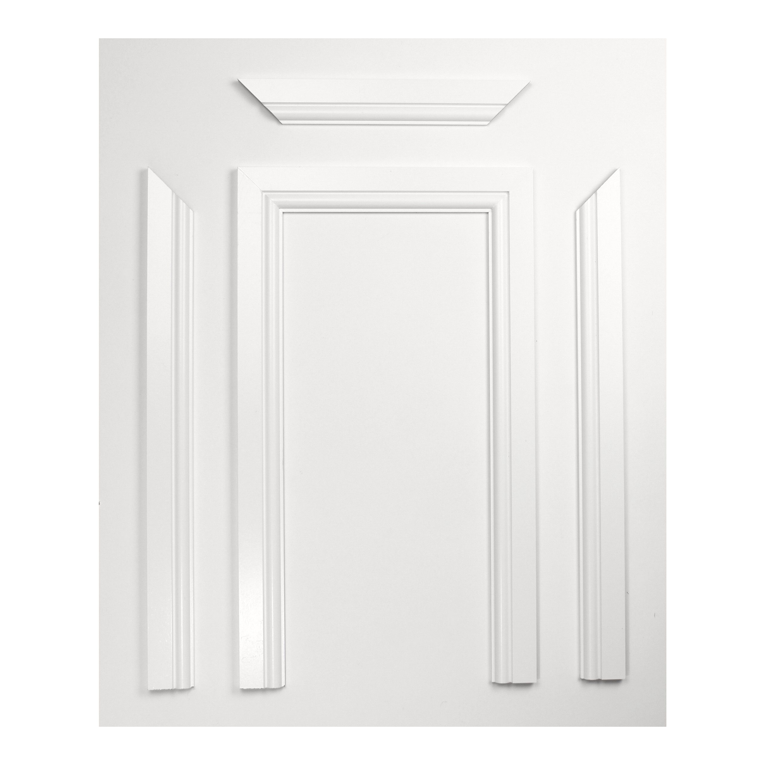 2 sets of "Cut & Mitred" White Primed MDF-Torus Architrave-68x18 (6 pieces in total) 2 sets of "Cut & Mitred" White Primed MDF-Torus Architrave-68x18 (6 pieces in total)
