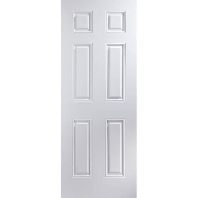6 Panel Smooth Fire Check Door (FD30) - 44mm x 610mm x 1981mm (24")
