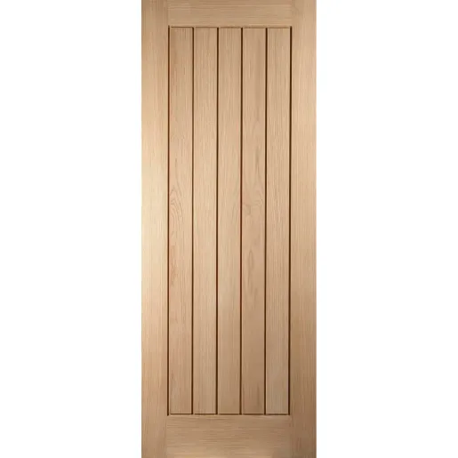 Oak Vertical Panel Grained Fire Check Door (FD30) - 44mm x 610mm x 1981mm (24")